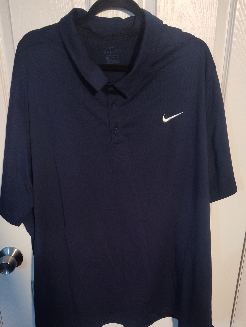 Nike Navy Blue Dri-FIT Polo with White Swoosh